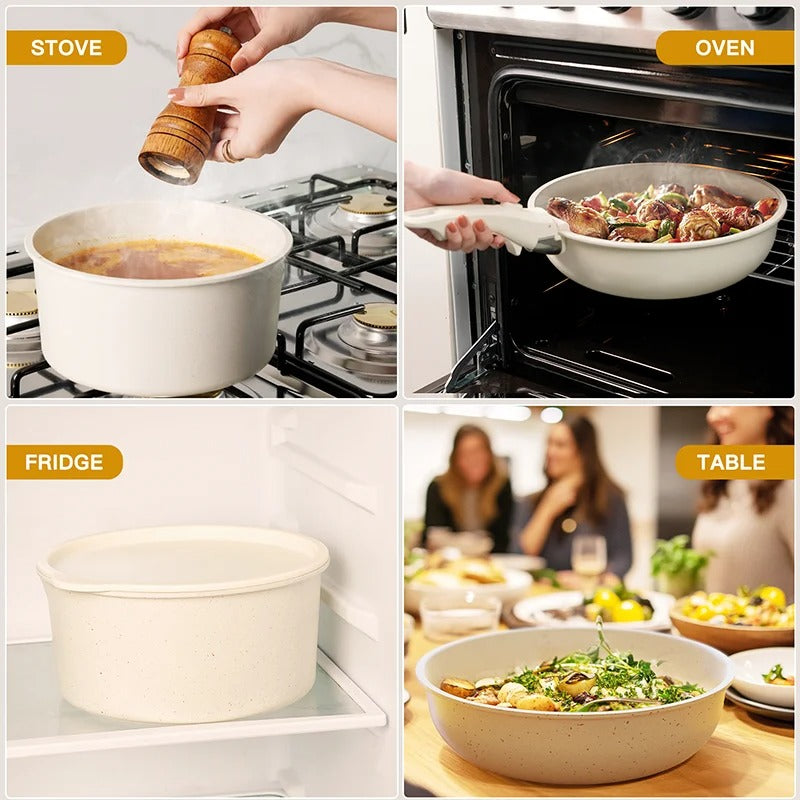 Ceramic Pots and Pans with detachable handle